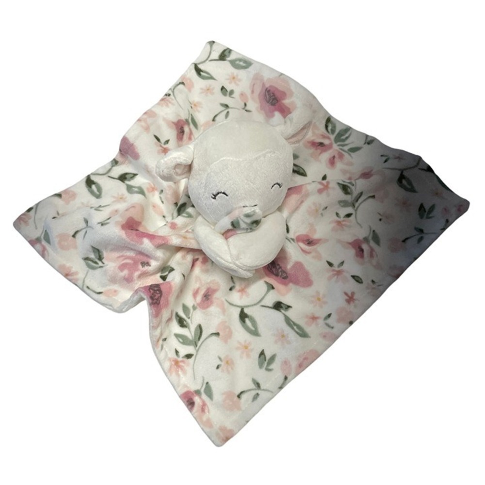 Lamb Baby Lovey Blanket With Deer Plush Toy Floral Print Modern Moments